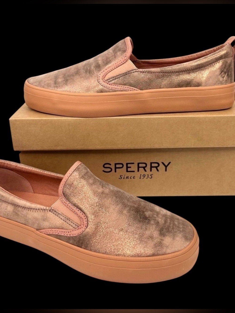 Sperry Women's Metallic Rose Slip-On Sneakers